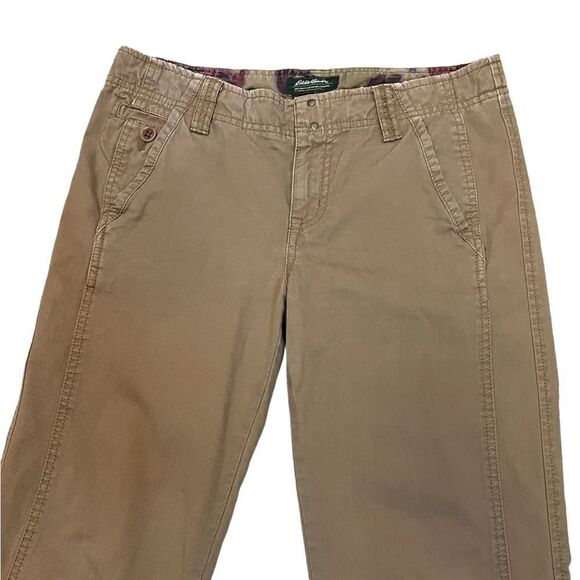 EDDIE BAUER Tan Wide Leg Cotton Mid Rise Casual Pant 6 - Picture 3 of 10